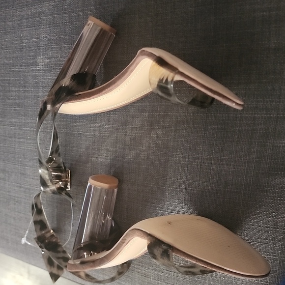 Hanna Transparent Heeled Sandal In Leopard On SALE - Picture 5 of 5